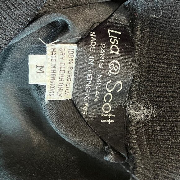 Vintage LISA & SCOTT Black Silk Blouse Size Medium - Picture 6 of 6